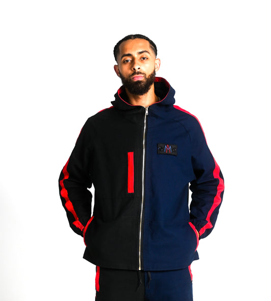 X-Line Hoodie (Top) - Navy & Red